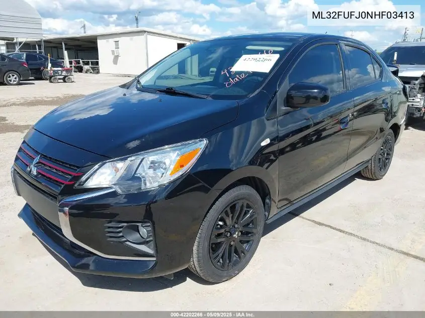 2022 Mitsubishi Mirage G4 Black Edition/Es/Le VIN: ML32FUFJ0NHF03413 Lot: 42202266
