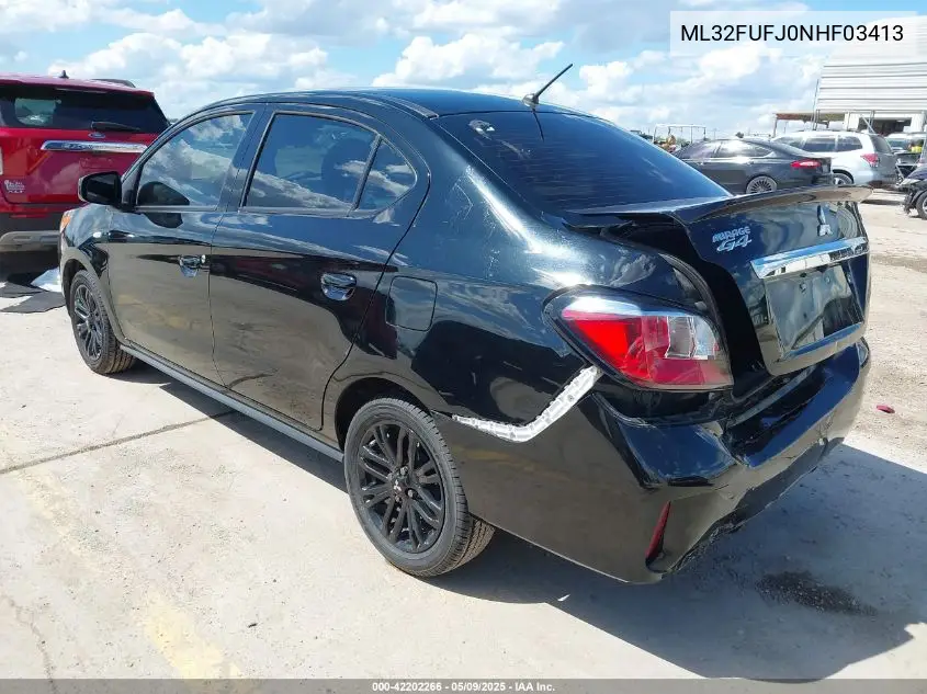 2022 Mitsubishi Mirage G4 Black Edition/Es/Le VIN: ML32FUFJ0NHF03413 Lot: 42202266