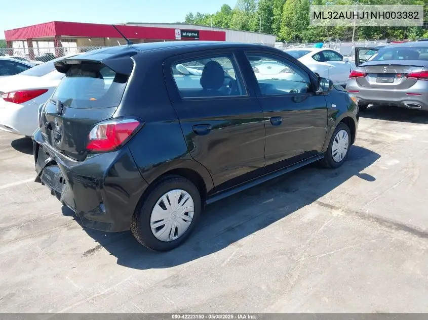 2022 Mitsubishi Mirage Es/Le VIN: ML32AUHJ1NH003382 Lot: 42223150