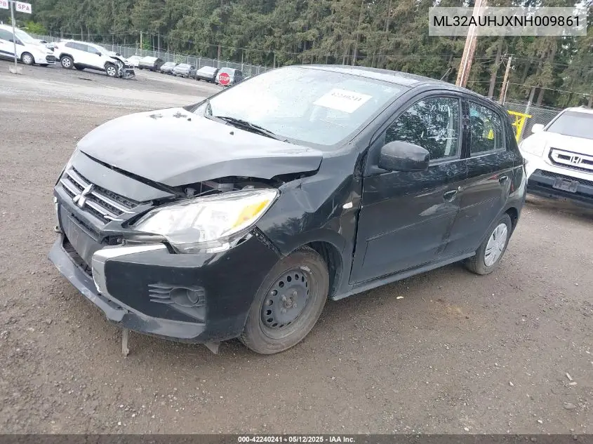 2022 Mitsubishi Mirage Es/Le VIN: ML32AUHJXNH009861 Lot: 42240241