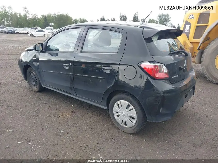 2022 Mitsubishi Mirage Es/Le VIN: ML32AUHJXNH009861 Lot: 42240241