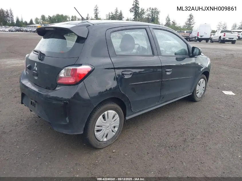 2022 Mitsubishi Mirage Es/Le VIN: ML32AUHJXNH009861 Lot: 42240241