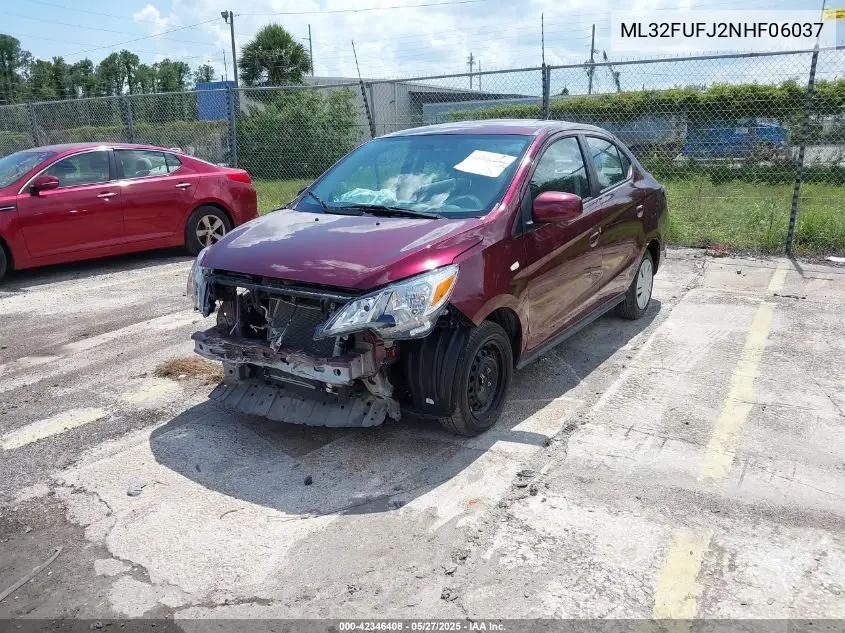 2022 Mitsubishi Mirage G4 Black Edition/Es/Le VIN: ML32FUFJ2NHF06037 Lot: 42346408