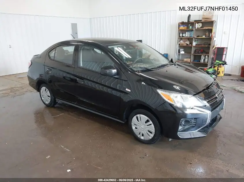 2022 Mitsubishi Mirage G4 Es VIN: ML32FUFJ7NHF01450 Lot: 42429652