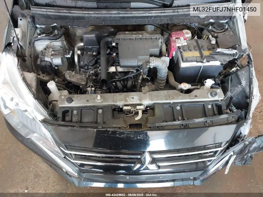 2022 Mitsubishi Mirage G4 Es VIN: ML32FUFJ7NHF01450 Lot: 42429652