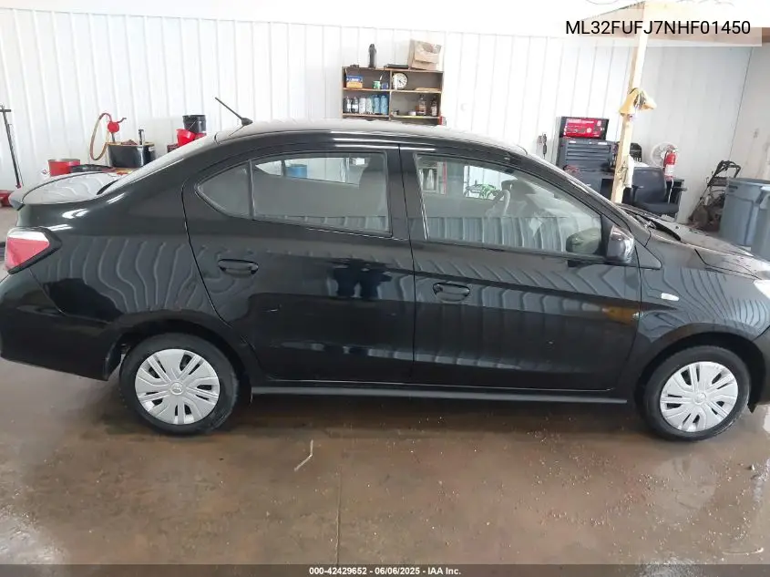 2022 Mitsubishi Mirage G4 Es VIN: ML32FUFJ7NHF01450 Lot: 42429652