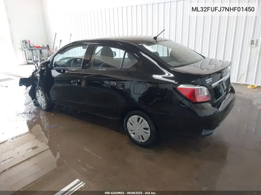 2022 Mitsubishi Mirage G4 Es VIN: ML32FUFJ7NHF01450 Lot: 42429652