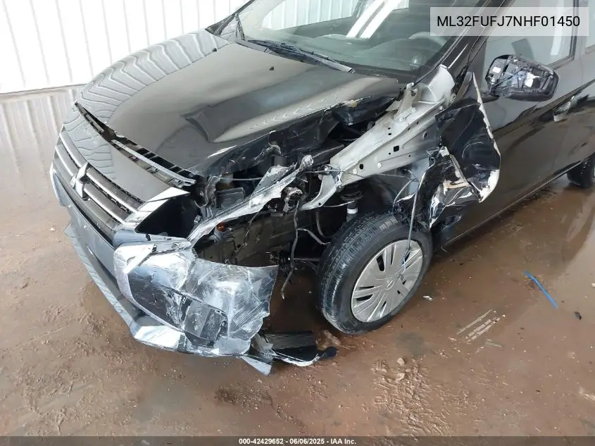 2022 Mitsubishi Mirage G4 Es VIN: ML32FUFJ7NHF01450 Lot: 42429652