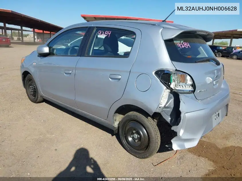 2022 Mitsubishi Mirage Es/Le VIN: ML32AUHJ0NH006628 Lot: 42433295