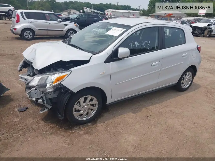 2022 Mitsubishi Mirage Es/Le VIN: ML32AUHJ3NH008678 Lot: 42441258