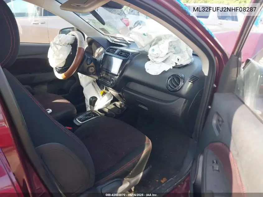 2022 Mitsubishi Mirage G4 Black Edition VIN: ML32FUFJ2NHF08287 Lot: 42503070
