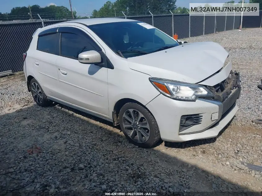 2022 Mitsubishi Mirage Se VIN: ML32AWHJ7NH007349 Lot: 42610988