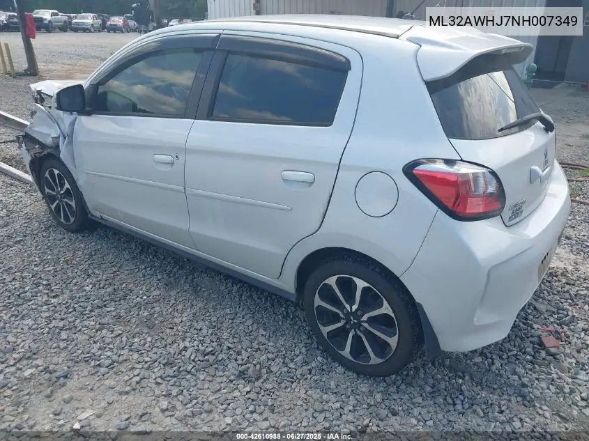 2022 Mitsubishi Mirage Se VIN: ML32AWHJ7NH007349 Lot: 42610988