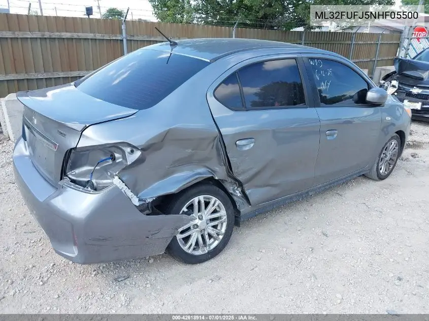 2022 Mitsubishi Mirage G4 Black Edition/Es/Le VIN: ML32FUFJ5NHF05500 Lot: 42618914