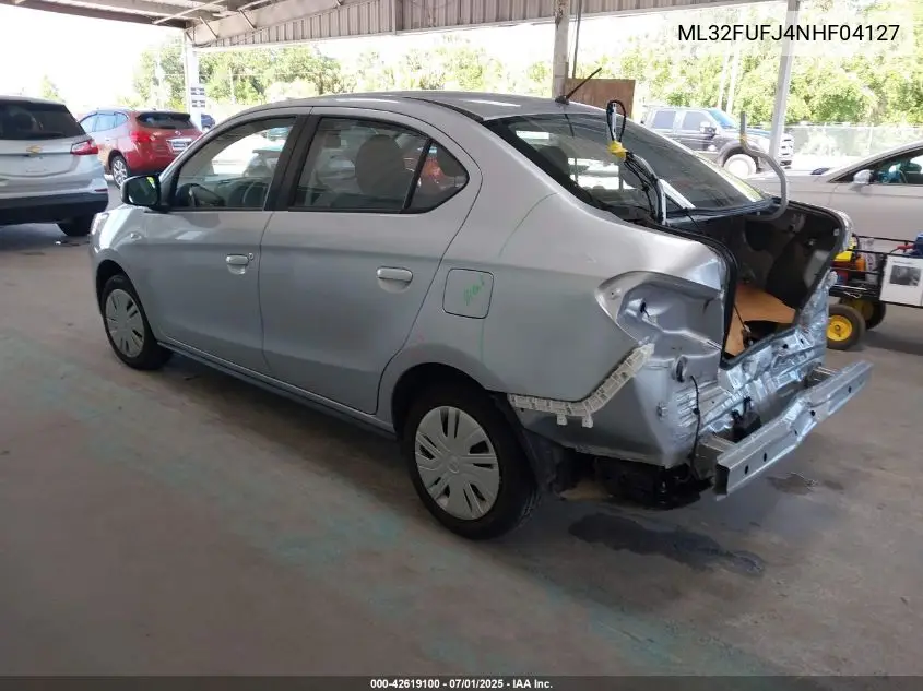 2022 Mitsubishi Mirage G4 Es VIN: ML32FUFJ4NHF04127 Lot: 42619100