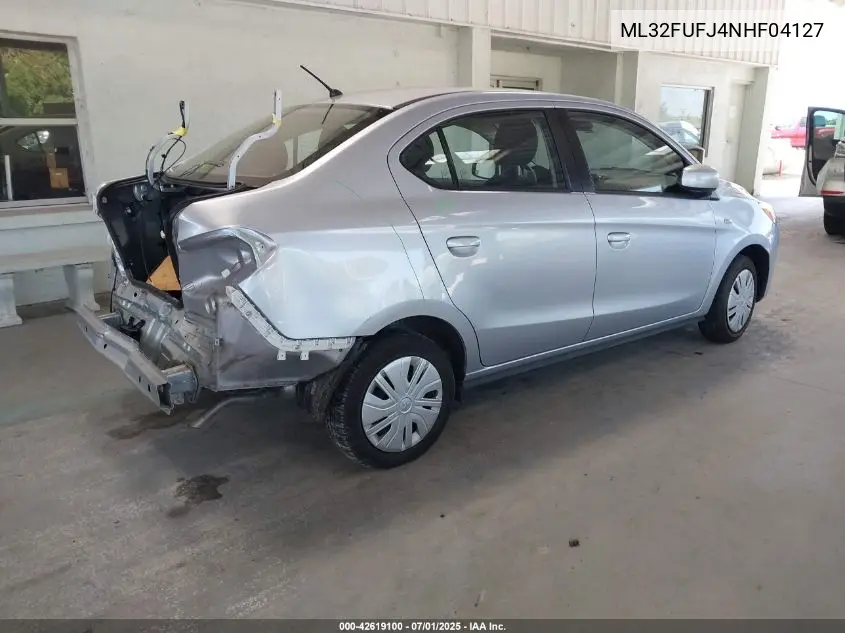 2022 Mitsubishi Mirage G4 Es VIN: ML32FUFJ4NHF04127 Lot: 42619100