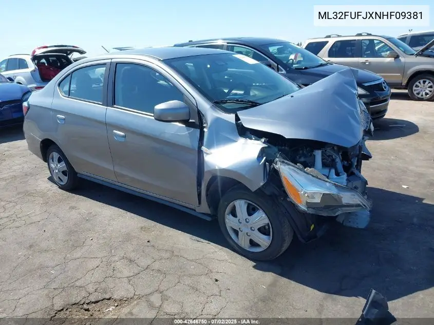 2022 Mitsubishi Mirage G4 Black Edition/Es/Le VIN: ML32FUFJXNHF09381 Lot: 42646750