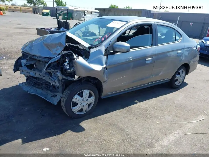 2022 Mitsubishi Mirage G4 Black Edition/Es/Le VIN: ML32FUFJXNHF09381 Lot: 42646750