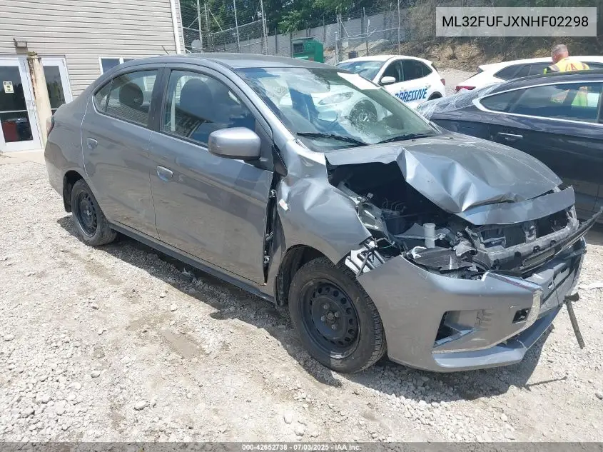 2022 Mitsubishi Mirage G4 Es VIN: ML32FUFJXNHF02298 Lot: 42652738