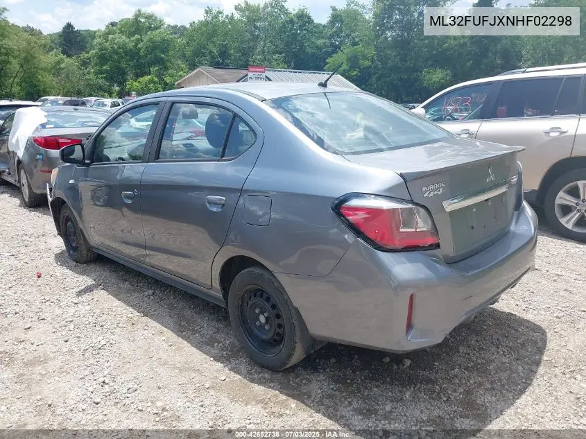 2022 Mitsubishi Mirage G4 Es VIN: ML32FUFJXNHF02298 Lot: 42652738