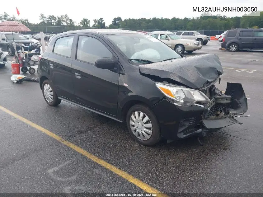 2022 Mitsubishi Mirage Es/Le VIN: ML32AUHJ9NH003050 Lot: 42653204