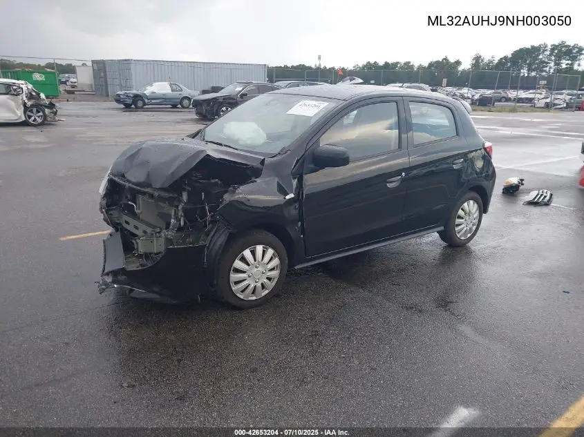 2022 Mitsubishi Mirage Es/Le VIN: ML32AUHJ9NH003050 Lot: 42653204