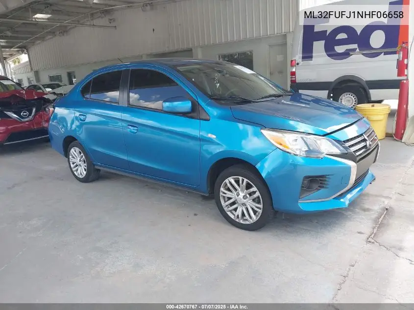 2022 Mitsubishi Mirage G4 Le VIN: ML32FUFJ1NHF06658 Lot: 42670767