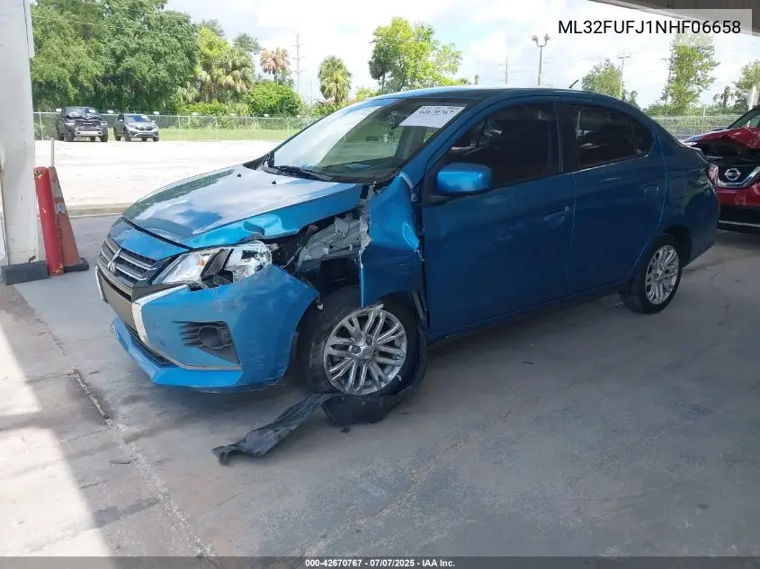 2022 Mitsubishi Mirage G4 Le VIN: ML32FUFJ1NHF06658 Lot: 42670767