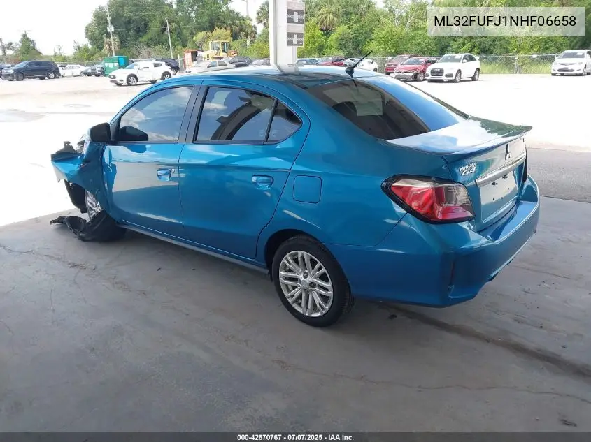 2022 Mitsubishi Mirage G4 Le VIN: ML32FUFJ1NHF06658 Lot: 42670767