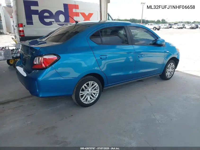 2022 Mitsubishi Mirage G4 Le VIN: ML32FUFJ1NHF06658 Lot: 42670767