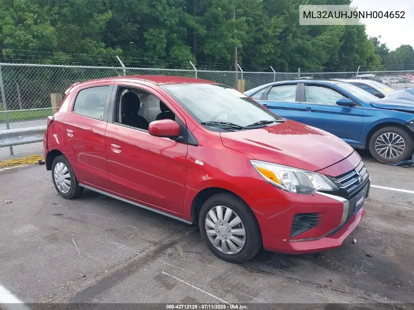 2022 Mitsubishi Mirage Es/Le VIN: ML32AUHJ9NH004652 Lot: 42712129