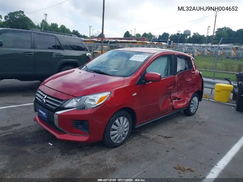 2022 Mitsubishi Mirage Es/Le VIN: ML32AUHJ9NH004652 Lot: 42712129