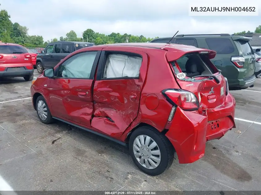 2022 Mitsubishi Mirage Es/Le VIN: ML32AUHJ9NH004652 Lot: 42712129