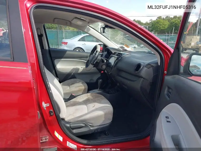 2022 Mitsubishi Mirage G4 Black Edition/Es/Le VIN: ML32FUFJ1NHF05316 Lot: 42735190