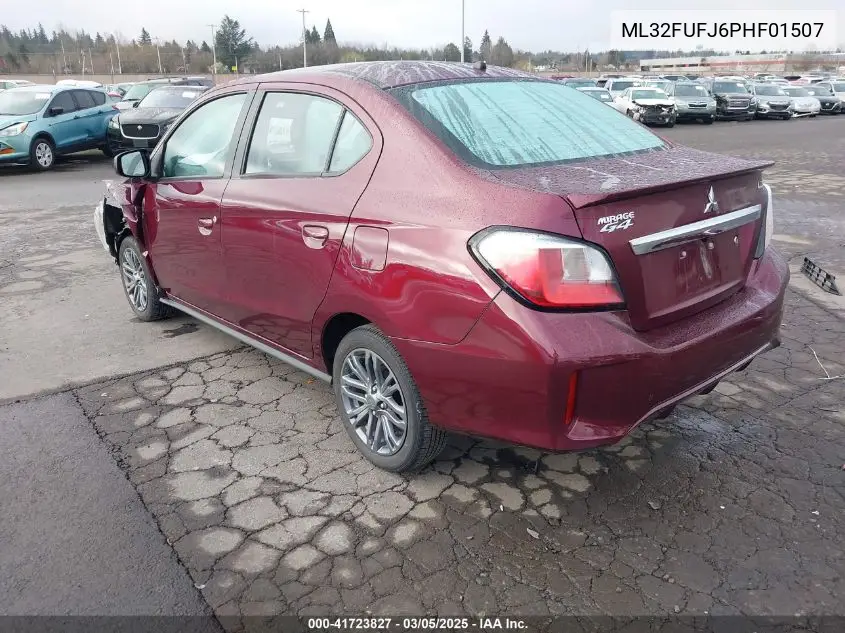 2023 Mitsubishi Mirage G4 Black Edition/Es/Le VIN: ML32FUFJ6PHF01507 Lot: 41723827