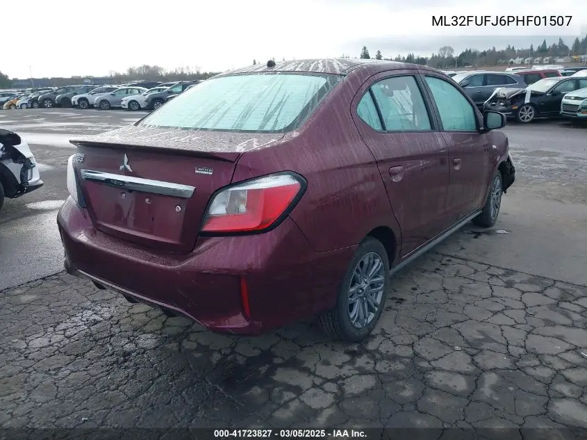 2023 Mitsubishi Mirage G4 Black Edition/Es/Le VIN: ML32FUFJ6PHF01507 Lot: 41723827