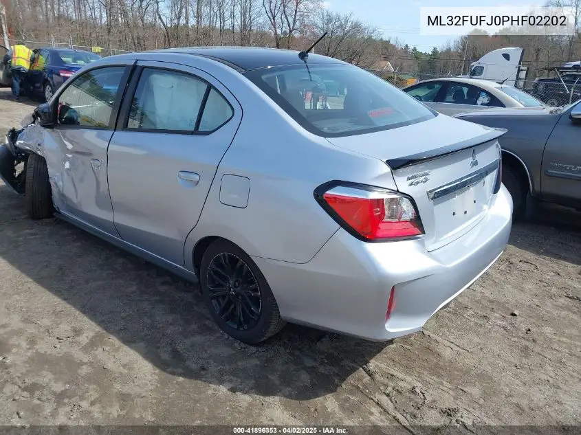 2023 Mitsubishi Mirage G4 Black Edition VIN: ML32FUFJ0PHF02202 Lot: 41896353