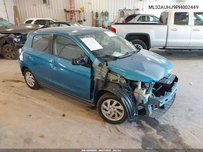 2023 Mitsubishi Mirage Es/Le VIN: ML32AUHJ9PH002449 Lot: 42606260