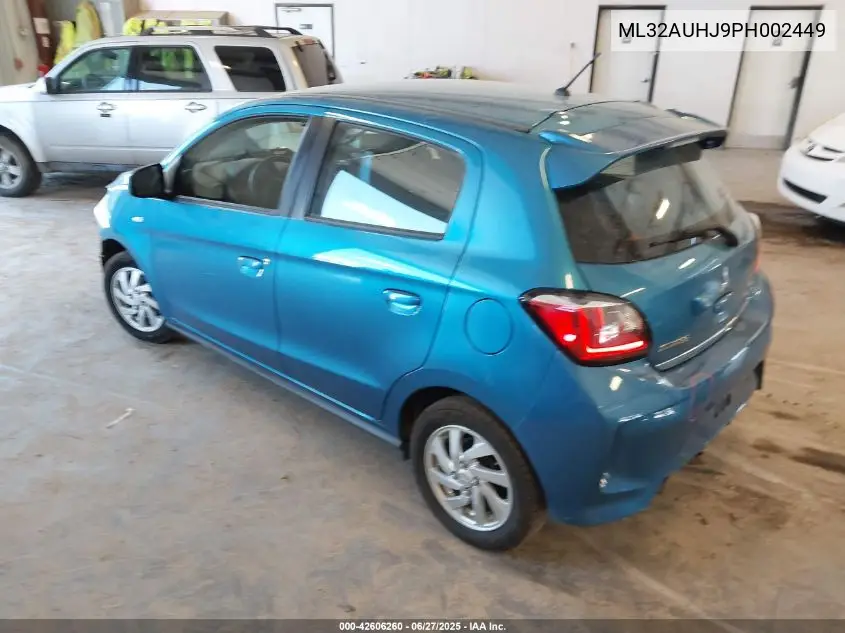 2023 Mitsubishi Mirage Es/Le VIN: ML32AUHJ9PH002449 Lot: 42606260
