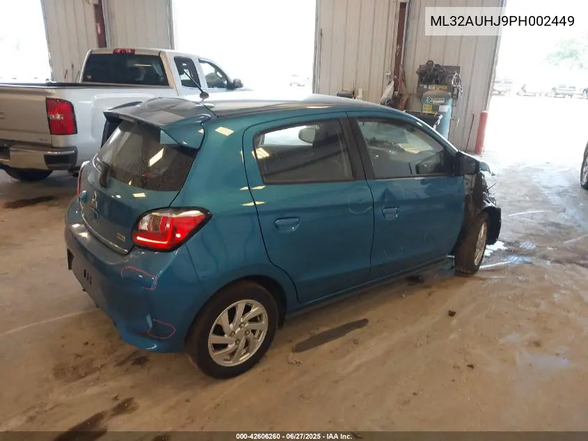 2023 Mitsubishi Mirage Es/Le VIN: ML32AUHJ9PH002449 Lot: 42606260