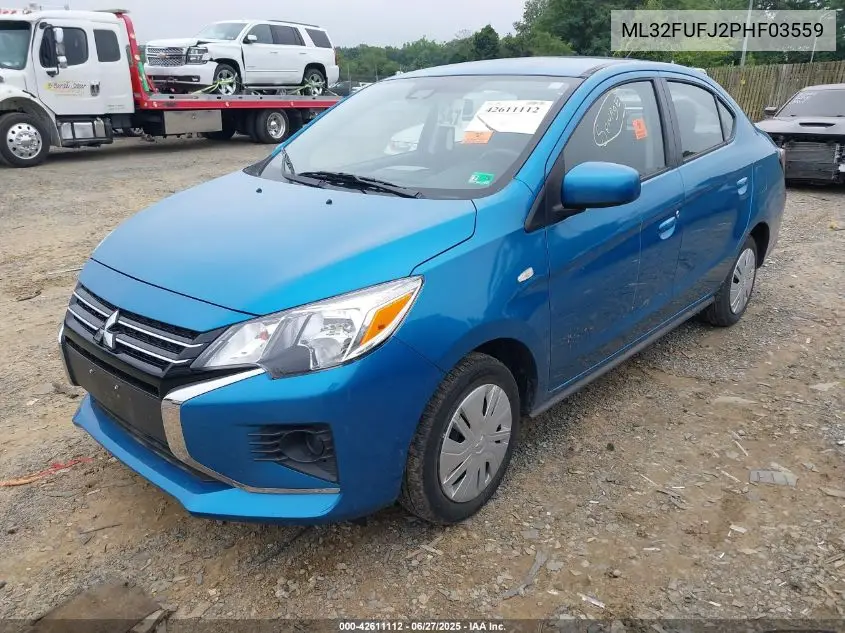 2023 Mitsubishi Mirage G4 Black Edition/Es/Le VIN: ML32FUFJ2PHF03559 Lot: 42611112