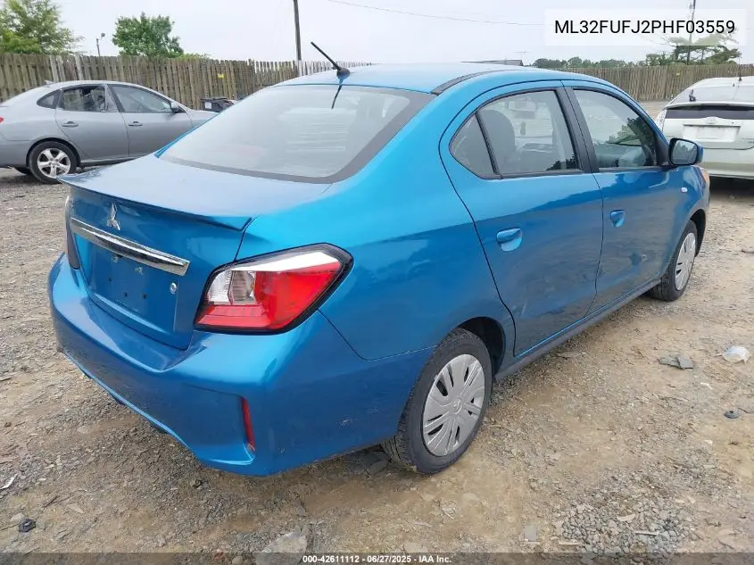 2023 Mitsubishi Mirage G4 Black Edition/Es/Le VIN: ML32FUFJ2PHF03559 Lot: 42611112