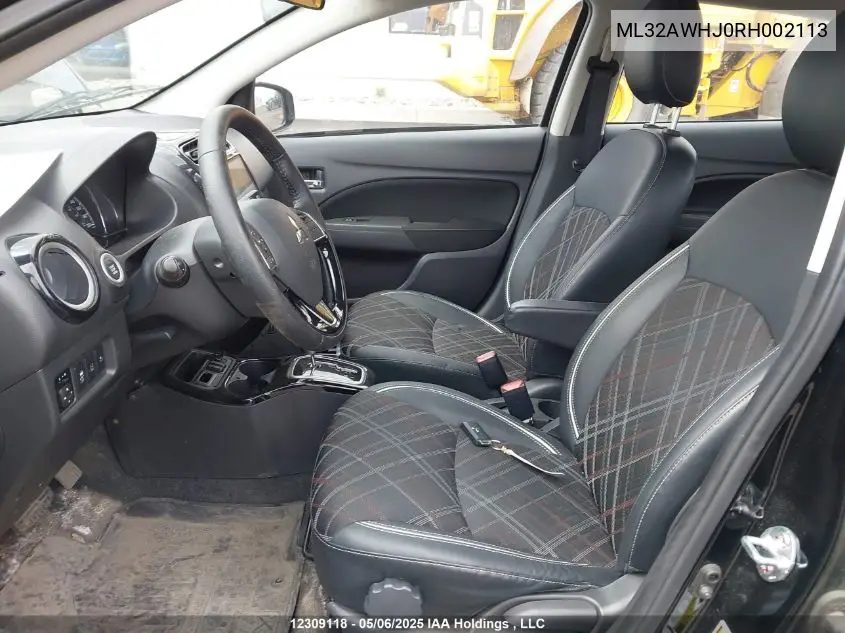 2024 Mitsubishi Mirage Gt/Noir VIN: ML32AWHJ0RH002113 Lot: 12309118