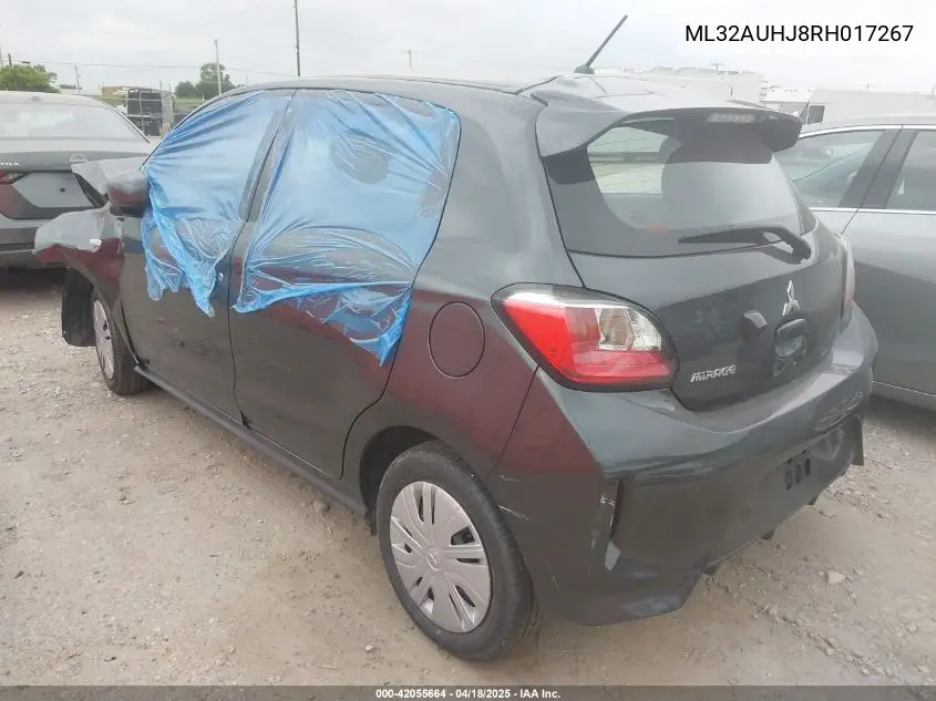 2024 Mitsubishi Mirage Es/Le VIN: ML32AUHJ8RH017267 Lot: 42055664