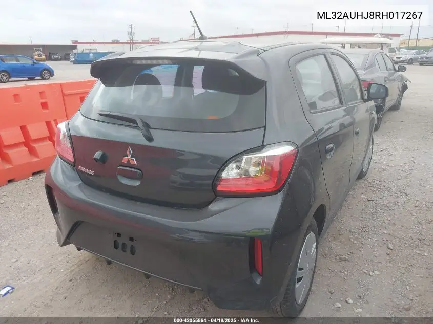 2024 Mitsubishi Mirage Es/Le VIN: ML32AUHJ8RH017267 Lot: 42055664