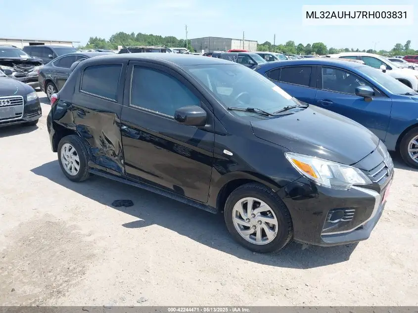 2024 Mitsubishi Mirage Le VIN: ML32AUHJ7RH003831 Lot: 42244471
