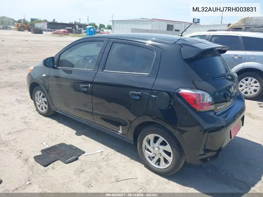2024 Mitsubishi Mirage Le VIN: ML32AUHJ7RH003831 Lot: 42244471