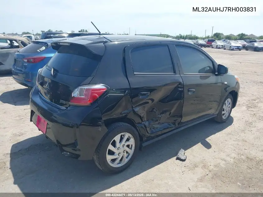2024 Mitsubishi Mirage Le VIN: ML32AUHJ7RH003831 Lot: 42244471
