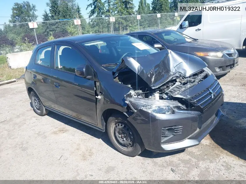 2024 Mitsubishi Mirage Es/Le VIN: ML32AUHJ0RH019322 Lot: 42620483
