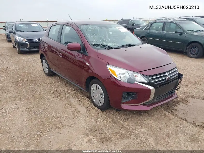 2024 Mitsubishi Mirage Es/Le VIN: ML32AUHJ5RH020210 Lot: 42620555